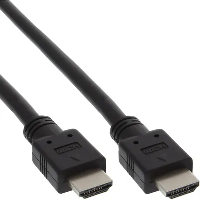 Produktbild von InLine HDMI Kabel, HDMI-High Speed, Stecker / Stecker, schwarz, 2m, 2 m, HDMI Typ A (Standard), HDMI Typ A (Standard), 5 Gbit/s, Schwarz