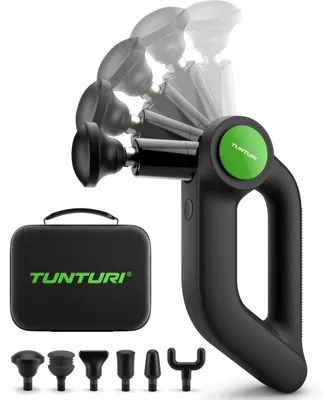 Produktbild von Tunturi MG70 Massagepistole Professionell - Massagegerät mit verstellbarem Kopf - Multi-Griff Massagegerät - Inklusive 6 Aufsätzen und Koffer - leistungsstark und leise - Inklusive er App