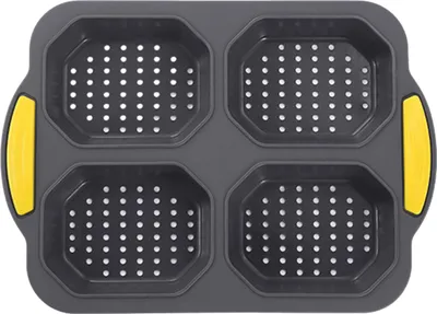 Produktbild von Brotform, hitzebeständig, antihaftbeschichtet, Gebäckform, Silikon-Brotbackform mit 4 Gittern für die Küche zu Hause