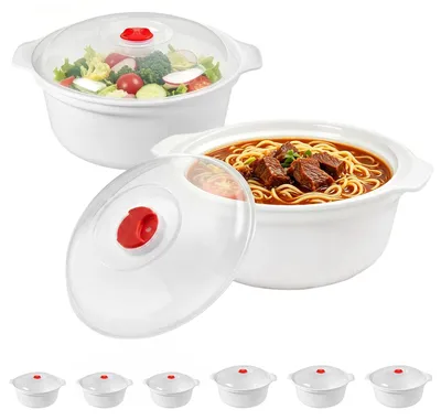 Mikrowellengeschirr-Set 6-teilig, Kunststoff, 900-1600 ml, mit Dampfventil
