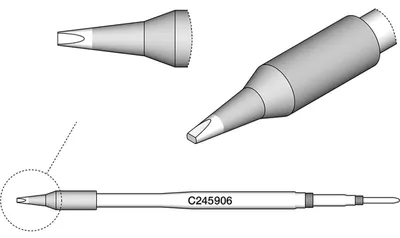 Lötspitze C245906, 1,2 x 0,7 mm, spitz, legierter Stahl