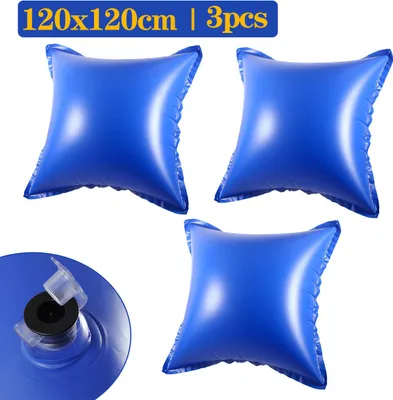 Immagine prodotto di Cuscini gonfiabili Bettizia per piscine, 120x120 cm. Ideali come cuscini invernali, protezioni per piscine o coperture per piscine, quadrati, adatti per piscine. Confezione da 3 pezzi