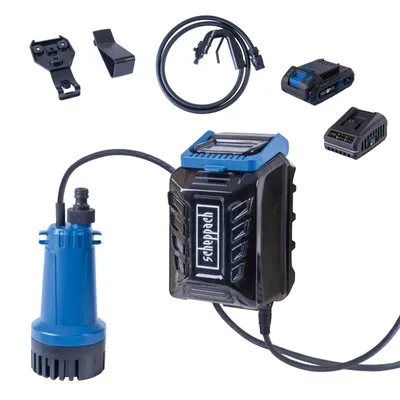 Produktbild von Scheppach Akku-Regenfasspumpe C-RBP2000-X - 20V IXES | 2,0bar Pumpendruck | inkl. 2Ah Akku + 2,4A Ladegerät