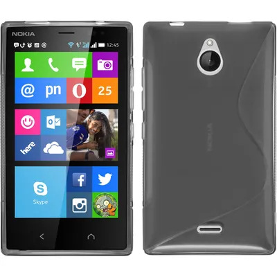 Produktbild von PhoneNatic Case kompatibel mit Nokia X2 - grau Silikon Hülle S-Style + 2 Schutzfolien