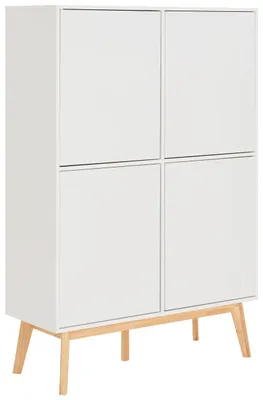 Produktbild von Modernes Highboard LIPPON in Weiß, Holznachbildung, 4 Türen, Push-to-open