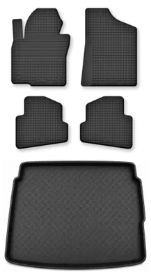 Zdjęcie produktu dla Dywaniki gumowe + mata bagażnika do Toyota Prius V 2023- (plug-in hybryda, hybryda) – czarne, dobierane – Wielganizator Semi-Universal
