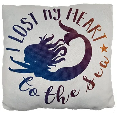 Produktbild von Kuschelkissen weiß 38x36cm Meerjungfrau Heart Sofakissen Dekokissen