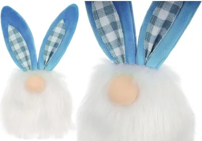 Obrázok produktu pre Dekoratívny objekt trpaslík jarná dekorácia domáca králičia jarná dekorácia modrá 18cm
