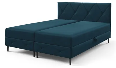 Obrázok produktu pre Boxspringová posteľ s úložným priestorom Wianec Tmavomodrá 180 × 200 cm