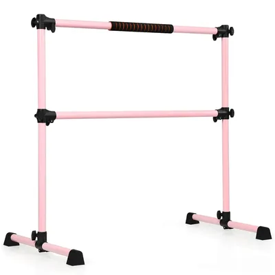 Produktbild von GOPLUS Ballettstange mit 2 Stangen, Ballet-Bar freistehend bis 50KG belastbar, Tanzstange mit Schaumstoffgriffen, stufenlos höhenverstellbar 120cm