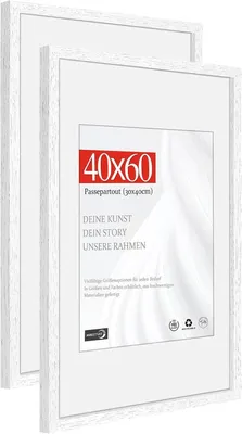 Zdjęcie produktu dla Rama na zdjęcia z drewna dębowego, 40 x 60 cm, biała, z paspartuą 30 x 40 cm, przeznaczona na duże zdjęcia