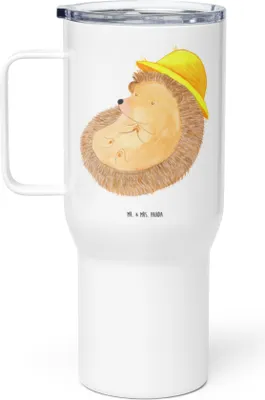Produktbild von Mr. & Mrs. Panda thermosbecher Igel Beten - Weiß - Geschenk, Edelstahlbecher, Leben, Trinkgefäß, Teetasse, Gott, Lustige Sprüche, Sonnenhut, Amen, Thermobecher
