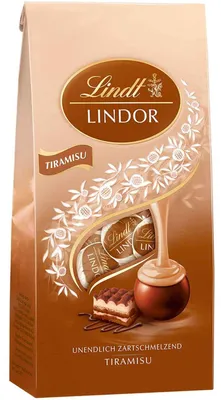 Zdjęcie produktu dla Kulki Lindor Tiramisu z czekoladowym nadzieniem rozpływającym się w ustach 137g