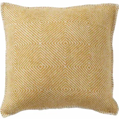 Produktbild von Klippan Gooseye Wollkissenhülle aus Schurwolle 45x45 cm: gelb Farbe: gelb