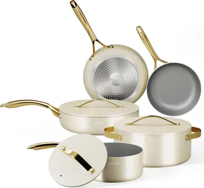 Produktbild von Topfset, HOMELUX Topfset Induktion 8 teilig, Induktions Töpfe Set, Töpfe mit Glasdeckel, Kochtopf-Set, Töpfe und Pfannen set,HL8PC25W