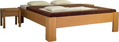 Produktbild von Doppelbett Claudia 180x200 Metallfrei Kernbuche ohne Kopfteil