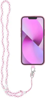 Obrázok produktu pre Krištáľový prívesok na telefón / dĺžka kábla 74 cm (37 cm v slučke) / na krk - Ružová