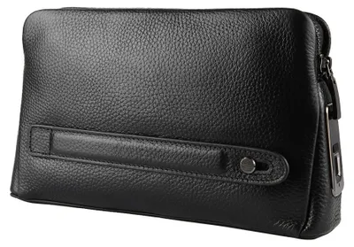 Image de Portefeuille en cuir noir RASTKY Anti-RFID, intelligent, pour hommes, de la marque Fipilock, modèle FL-V1, avec protection contre le vol d'identité