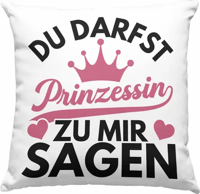 Produktbild von Trendation - Du Darfst Prinzessin Zu Mir Sagen Deko-Kissen mit Füllung 40x40 Mädchen Geschenk Zicke Teenager Jugendliche Lustiges Geschenk (Grau)
