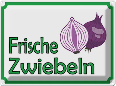 Produktbild von vianmo Blechschild 30x40 cm frische Zwiebeln Hofladen Marktstand Laden Obst Gemüse