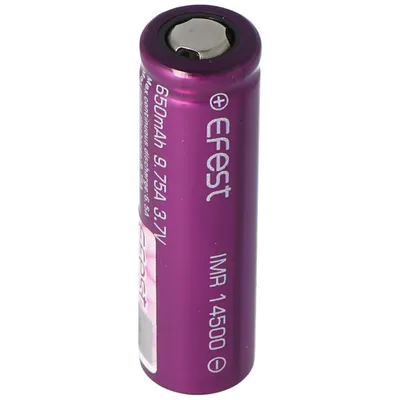 Produktbild von Efest IMR 14500 - 650mAh 3,6V - 3,7V Li-Ion-Akku (Pluspol flach)