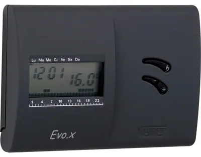 Produktbild von VEMER VN136800 EVO.X - Digital Heizungsthermostat, Raumthermostat mit Wochenprogrammierung, Stromversorgung mit Batterien, Schwarz