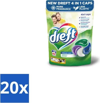 Produktbild von Dreft - Waschmittelkapseln - Ultimative Pflege - Sanfte Pflege - 42 Wäschen - Vorteilspack - 20 Stücke