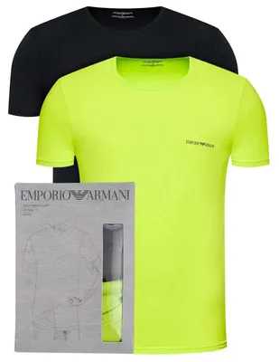 Obrázok produktu pre Emporio Armani – Pánske tričko (balenie po 2 ks) NA1517 (L) (limetková/čierna)