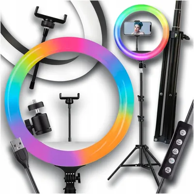 Produktbild von Led Ring Lampe Mit Stand 220Cm Usb 80W 26Cm Ring Rgb