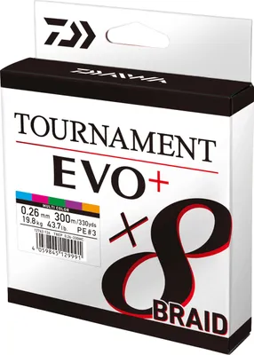Produktbild von Daiwa Schnur Tournament X8 Braid Evo+ Multicolor 300m Länge 300m Ø0,26mm