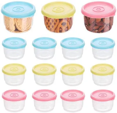 Obrázek produktu pro Sada 12 kusů plastových krabiček – opakovaně použitelné – uzavřené – stohovatelné – objem 160 ml – vhodné do mikrovlnné trouby a mrazáku – úložné boxy