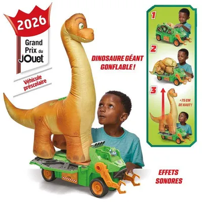 Produktbild von Megasaurus-Fahrzeug von PAW Patrol – Aufblasbarer Dinosaurier, 75 cm + Rocky – Spin Master