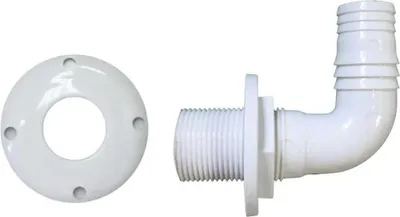 Immagine prodotto di Scarico a bordo / scarico in coperta per tubo da 1" Ø 25 mm, 90°, bianco