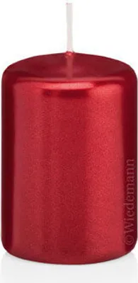 Produktbild von Stumpenkerzen Rubin Rot Metallic Ø 48 x 80 mm, 10 Stück