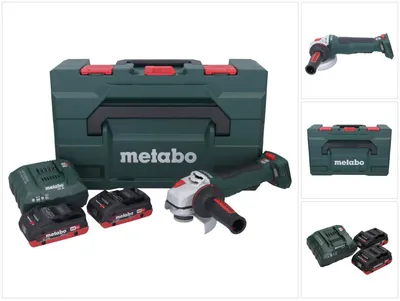 Immagine prodotto di Smerigliatrice angolare a batteria Metabo WPB 18 LT BL 11-125 Quick 18 V 125 mm Brushless + 2 batterie da 4,0 Ah + caricabatterie + metaBOX