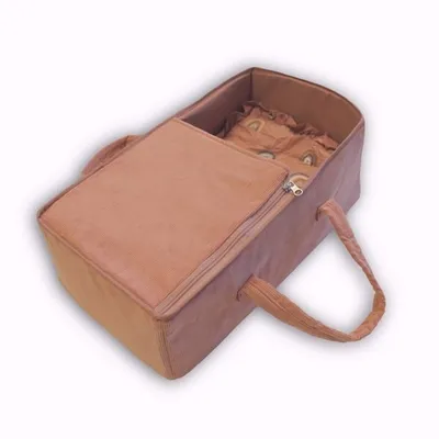 Produktbild von Mamamemo – Puppentragetasche aus Cord mit Bettdecke und Kissen – Rosa