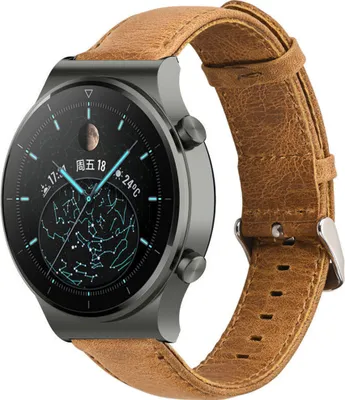 Produktbild von Strap-it Huawei Watch GT 2 Pro Lederarmband (Braun)