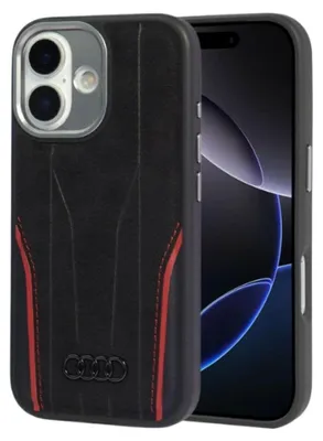 Produktbild von Etui Audi R8 Echtes Leder Magsafe Do Iphone 17 - Czarno-Czerwony