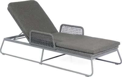Produktbild von Sonnenpartner Poison Loungeliege Gartenliege Alu mit Polyrope dunkelgrau mit Auflage