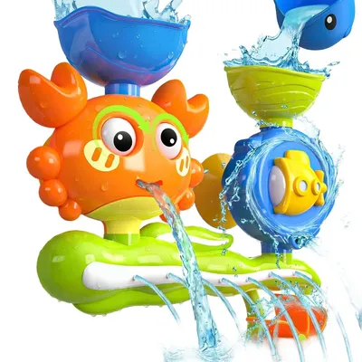 Produktbild von Kinder Wasserspielzeug Krabbe Badewanne Sprühfunktion Wasserrad Spielzeug Baby Badezubehör Lernspielzeug 21×20,5×8 cm