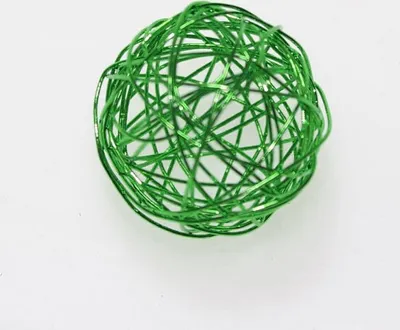Produktbild von 12 Drahtbälle 30mm Draht Ball Dekokugel Tischdeko Streudeko Drahtkugel Drahtball, Farbe:grün