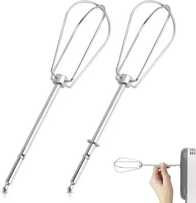 Produktbild von 2-teiliges Rührbesen-Set aus Edelstahl, 18,5 cm, Handmixer für die Küche