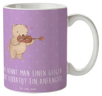 Produktbild von Mr. & Mrs. Panda Kaffeetasse Violine Anfänger - Lavendeltraum - Geschenk, Streichinstrument, Trinkbecher, Tasse, Kaffeebecher, Pott, Musikschule, Musiker, Geiger, Lernen