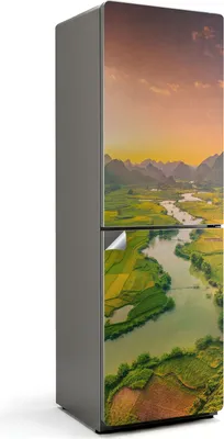 Produktbild von Winterlandschaft mit einem Baum – Kühlschrank Aufkleber – Klebefolie Kühlschrank – Kühlschrank Dekor – Kühlschrankfolie selbstklebend – Küchen Dekoration – 60x190 cm
