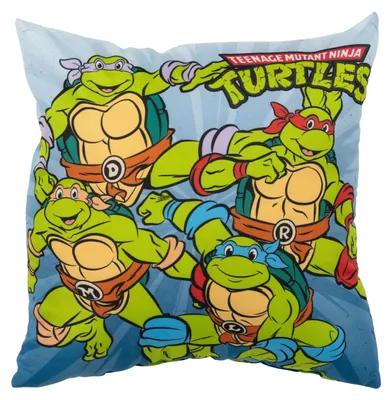 Produktbild von Teenage Mutant Ninja Turtles Kissen - Plüsch Dekokissen Zierkissen Kopfkissen Sitzkissen Blau 40 x 40 cm