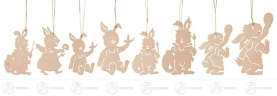 Produktbild von Behang Hasenfamilie (8) Höhe = 7cm NEU