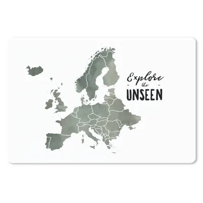 Produktbild von MuchoWow® Mauspad Mousepad Europa Karte - Grau - Zitate 27x18 cm - Mousepads - Maus Mat - Pad - Mausunterlage - Büroartikel - Desk Matten
