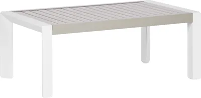 Zdjęcie produktu dla BELIANI Stolik kawowy ogrodowy beżowoszary aluminium 120 x 70 cm na taras
