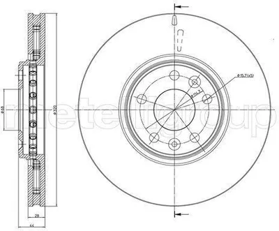 Produktbild von 2x METELLI Bremsscheibe 23-1334C für RENAULT für MEGANE III Grandtour (KZ0/1)