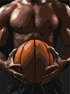 Image de Peinture par numéros - Torse de basketteur 30 x 40 cm - Ideyka